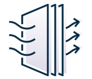 Indoor air quality services icon for air filtration, purifications, and duct cleaning.